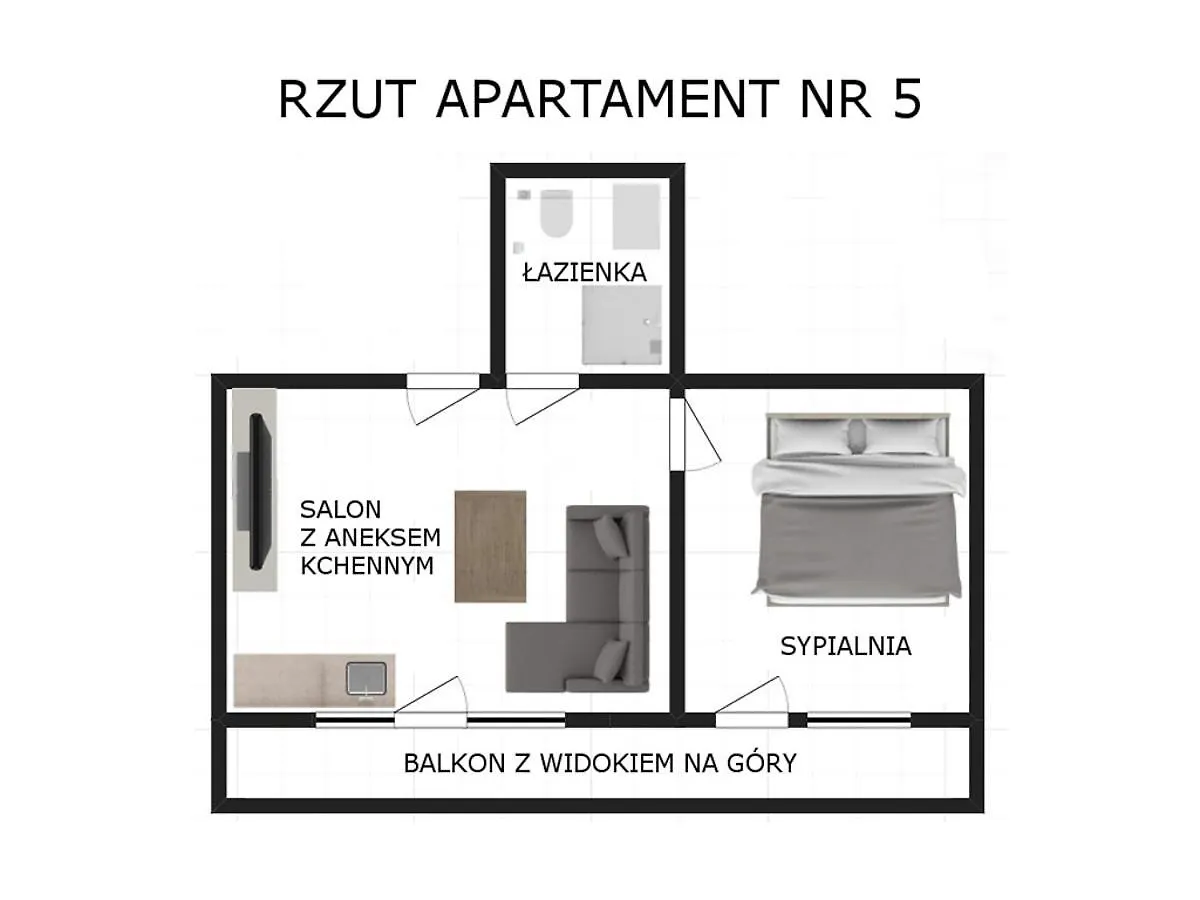Apartment Apartament Nr 5 U Miska Z Jedna Sypialnia Zakopane